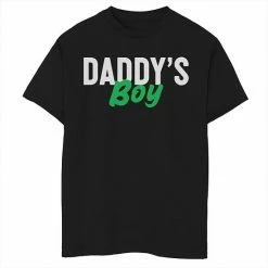 Licensed Character Boys 8-20 Daddy's Boy Green Text Kid's Father's Day Graphic Tee