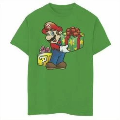 Licensed Character Boys 8-20 Nintendo Super Mario Wrapped Christmas Presents Graphic Tee