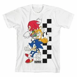 Licensed Character Boys 8-20 Checkered Sonic The Hedgehog Graphic Tee
