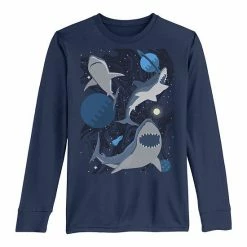Licensed Character Boys 8-20 Shark Space Collage Long Sleeve Tee
