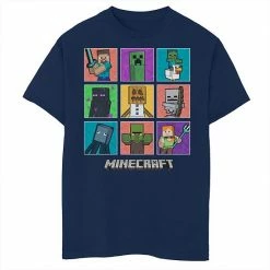 Licensed Character Boys 8-20 Boys Minecraft Character Portrait Panel Grid Graphic Tee