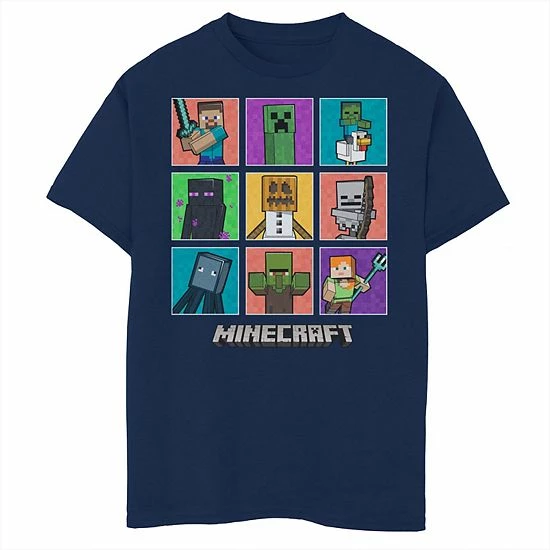 Licensed Character Boys 8-20 Boys Minecraft Character Portrait Panel Grid Graphic Tee 3 Licensed Character Boys 8-20 Boys Minecraft Character Portrait Panel Grid Graphic Tee
