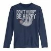 Licensed Character Boys 8-20 Don't Hurry Be Happy Hanging Sloth Long Sleeve Tee -Licensed Character Shop unnamed file 14499