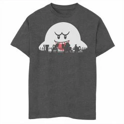 Licensed Character Boys 8-20 Super Mario Boo Trick Or Treat Halloween Silhouette Graphic Tee