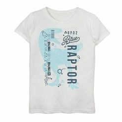 Licensed Character Girls 7-16 Jurassic World Two Blue Raptor DNA Code Silhouette Tee