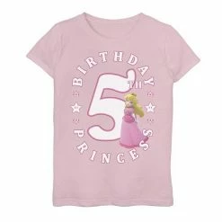 Licensed Character Girls 7-16 Nintendo Super Mario Princess Peach 5th Birthday Princess Portrait Graphic Tee