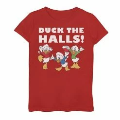Licensed Character Girls 7-16 Disney Huey Dewey And Louie "Duck The Halls" Graphic Tee
