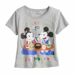 Licensed Character Girls 7-16 Disney Mickey And Minnie Mouse Eating Together Tee