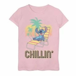 Licensed Character Disney's Lilo & Stitch Girls 7-16 Chillin' Beach Chair Portrait Graphic Tee