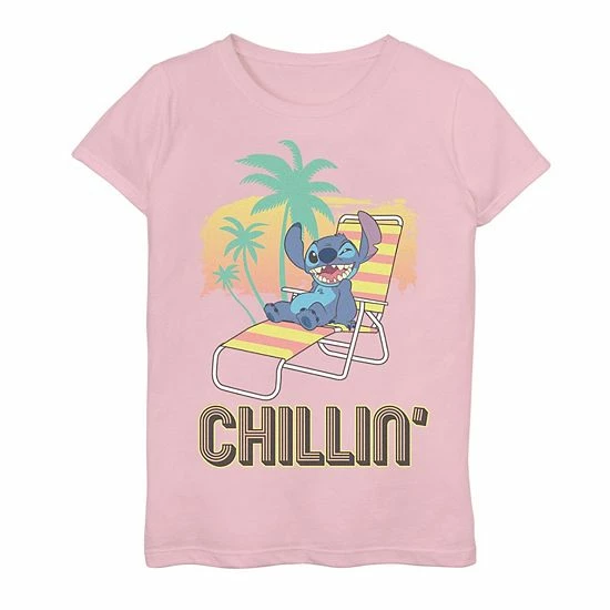 Licensed Character Disney's Lilo & Stitch Girls 7-16 Chillin' Beach Chair Portrait Graphic Tee 3 Licensed Character Disney's Lilo & Stitch Girls 7-16 Chillin' Beach Chair Portrait Graphic Tee