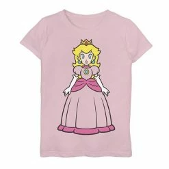 Licensed Character Girls 7-16 Super Mario Princess Peach Simple Portrait Graphic Tee