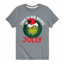 Licensed Character Boys 8-20 Dr. Seuss' The Grinch Who Stole Christmas Being Jolly Graphic Tee Navy -Licensed Character Shop unnamed file 14568