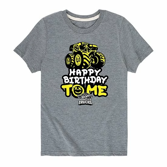 Licensed Character Boys 8-20 Hot Wheels Happy Birthday Graphic Tee Gray 5 Licensed Character Boys 8-20 Hot Wheels Happy Birthday Graphic Tee Gray - Image 3