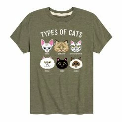 Licensed Character Boys 8-20 Types Of Cats Graphic Tee Green -Licensed Character Shop unnamed file 14611