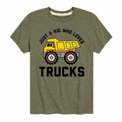 Licensed Character Boys 8-20 Just A Kid Who Loves Trucks Tee Green -Licensed Character Shop unnamed file 14614