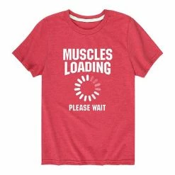 Licensed Character Boys 8-20 Muscles Loading Please Wait Graphic Tee