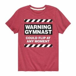 Licensed Character Boys 8-20 Warning Gymnast Could Flip Graphic Tee