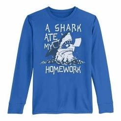 Licensed Character Boys 8-20 A Shark Ate My Homework Long Sleeve Tee