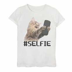 Licensed Character Girls 7-16 Sun Cat Animal Pixel Art Graphic Tee