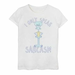 Licensed Character Girls 7-16 SpongeBob SquarePants Squidward I Only Speak Sarcasm Tee