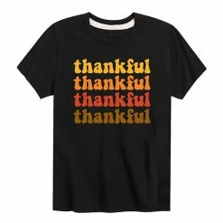 Licensed Character Boys 8-20 Thankful Stacked Thanksgiving Graphic Tee