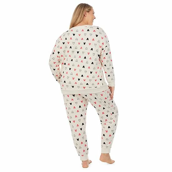 Licensed Character Plus Size Disney’s Mickey Mouse Long Sleeve Pajama Top & Banded Bottom Pajama Pants Set 4 Licensed Character Plus Size Disney’s Mickey Mouse Long Sleeve Pajama Top & Banded Bottom Pajama Pants Set - Image 2