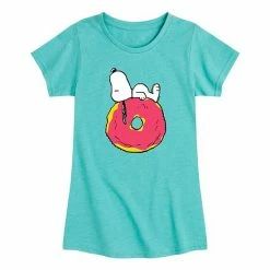 Licensed Character Girls 7-16 Peanus Donut Snoopy Tee