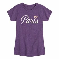 Licensed Character Girls 7-16 Paris France Heart Graphic Tee