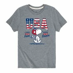 Licensed Character Boys 8-20 Peanuts USA Snoopy Brave Tee