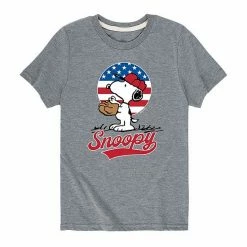 Licensed Character Boys 8-20 Peanuts Americana Baseball Tee
