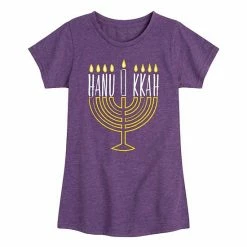 Licensed Character Girls 7-16 Hanukkah Menorah Graphic Tee Purple -Licensed Character Shop unnamed file 14758