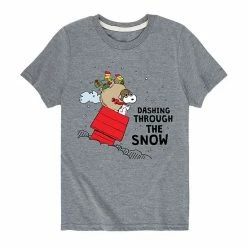 Licensed Character Boys 8-20 Peanuts Dashing Through Snow Tee