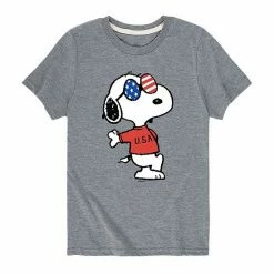 Licensed Character Boys 8-20 Peanuts Americana Snoopy USA Graphic Tee