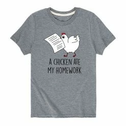 Licensed Character Boys 8-20 Chicken Ate My Homework Graphic Tee