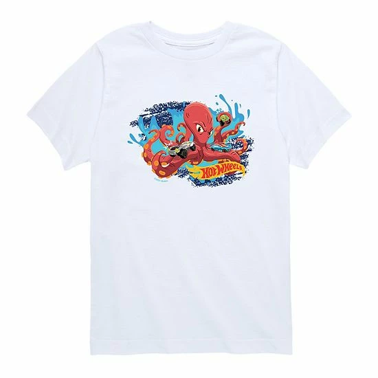 Licensed Character Boy's 8-20 Hot Wheels Octopus Tracks Tee 3 Licensed Character Boy's 8-20 Hot Wheels Octopus Tracks Tee