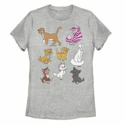 Licensed Character Disney's Mickey Mouse & Friends Juniors' Cats Portraits Graphic Tee Athletic Heather -Licensed Character Shop unnamed file 14870