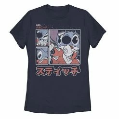 Licensed Character Disney's Lilo & Stitch Juniors' Ohana Means Family Graphic Tee Black -Licensed Character Shop unnamed file 14878