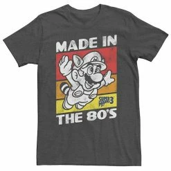 Licensed Character Big & Tall Nintendo Super Mario 3 Made In The 80's Tee Charcoal Heather -Licensed Character Shop unnamed file 1489