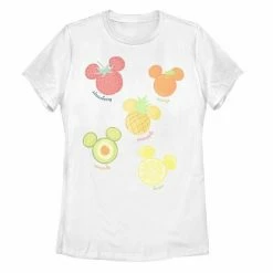 Licensed Character Disney's Mickey Mouse & Friends Juniors' Mickey Fruit Logos Graphic Tee