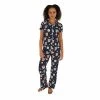 Licensed Character Women's Nite Nite By Munki Munki Grogu Short Sleeve Pajama Shirt & Pajama Pants Set Blue Outer Space -Licensed Character Shop unnamed file 1503
