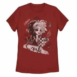 Licensed Character Disney's Cruella Juniors' Artsy Collage Graphic Tee