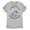 Licensed Character Disney's Lilo & Stitch Juniors' I Don't Do Mornings Graphic Tee -Licensed Character Shop unnamed file 15262
