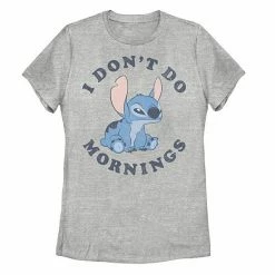 Licensed Character Disney's Lilo & Stitch Juniors' I Don't Do Mornings Graphic Tee