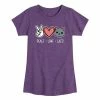 Licensed Character Girls 7-16 Peace Love Cats Graphic Tee Purple -Licensed Character Shop unnamed file 15321
