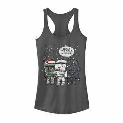 Licensed Character Juniors' Star Wars Boba Fett Trooper Vader Boba It's Cold Christmas Tank Scarlet -Licensed Character Shop unnamed file 15325