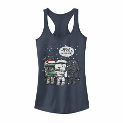 Licensed Character Juniors' Star Wars Boba Fett Trooper Vader Boba It's Cold Christmas Tank Scarlet -Licensed Character Shop unnamed file 15326