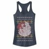 Licensed Character Juniors' Disney's Princess Circle Group Shot Ugly Christmas Tank Indigo -Licensed Character Shop unnamed file 15335