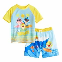 Licensed Character Baby Boy Baby Shark Rash Guard & Swim Trunks Swim Set