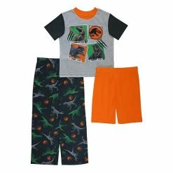 Licensed Character Boys 4-10 Jurassic World Dinosaur "Photobomb" Top, Shorts & Pants Pajama Set