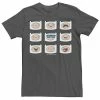 Licensed Character Men's Adventure Time Finn's Many Faces Grid Tee Charcoal -Licensed Character Shop unnamed file 15466